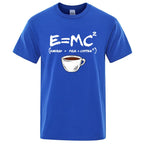 Summer Men T-shirt Cotton Blend Casual Funny Energy=Milk+Coffee Print Men Cool Loose O-neck Tops For Men Short Sleeve Male Tees