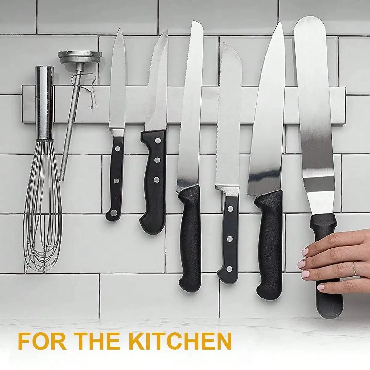 Magnetic Knife Holder – Stainless Steel Wall-Mounted Kitchen Organizer