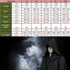 Masquerad Cloak Soft Unisex Hooded Black Robe Witch Long Cape Cosplay Costume Prop Party Performance Supplies Holiday Decoration