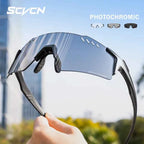 SCVCN Photochromic Bike Cycling Glasses UV400 Bicycle Riding Eyewear Sports MTB Outdoor Sports Golf Camping Driving Eyepieces