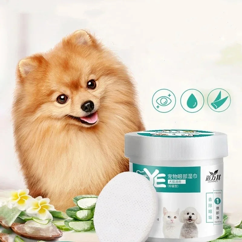 130 Pcs/set of Dog and Cat Cleaning Wipes Pet Eye Wipes Grooming Tear Stain Remover Gentle Non-foaming Wipes Towels - WTN Essentials 