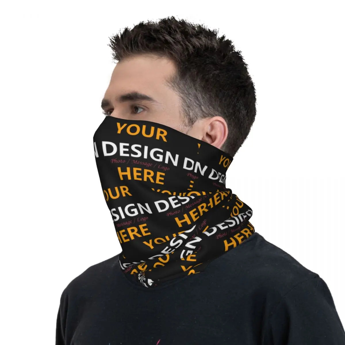 Custom Your Design Here Bandana Neck Gaiter Face Scarf Cover Personalized Customized Logo Printed Headband Tube Balaclava