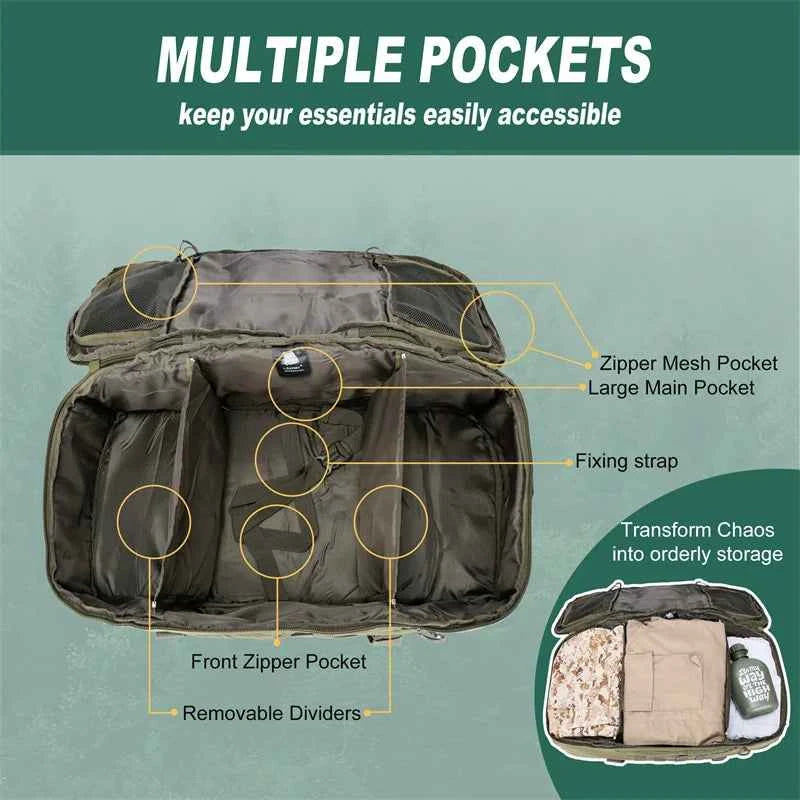 LQARMY 30L 50L 80L Outdoor Mountaineering Bag Molle Tactical Backpack Large Duffel Bag Hiking Camping Travel Bags