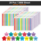 450-3000 Sheet Happy Face Stars Reward Sign Stickers Pack DIY Skateboard Suitcase Stationery Decals Decor Phone Laptop Gift Toys