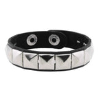 Punk Bracelets PU Leather Studded Bracelet Adjustable Goth Cuff Bracelet Gothic Rivet Buckle Wristband for Men Women Emo Jewelry