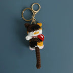 Cute Crochet Kitten Keychain Smiling Cat Bag Charm