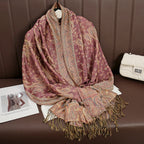 2025 new ethnic style retro shawl cashew flower geometric scarf cloak tassel scarf multi-color variety options available