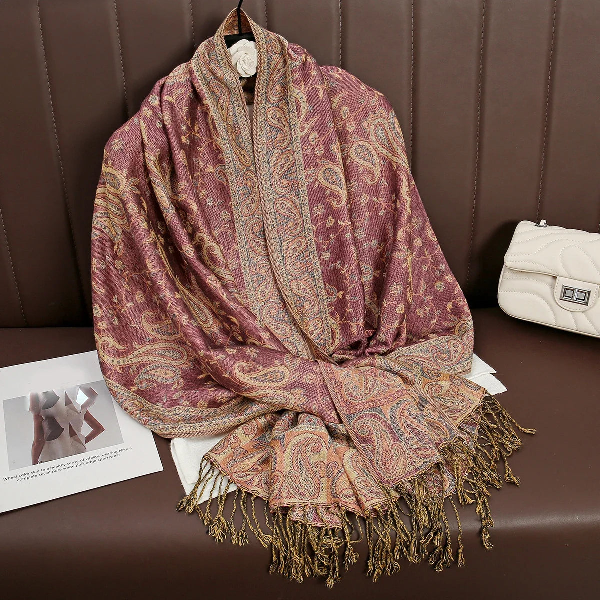 2025 new ethnic style retro shawl cashew flower geometric scarf cloak tassel scarf multi-color variety options available