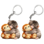 Funny Monkey Crochet Keychain Cute Backpack Charm
