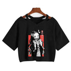 Demon Slayer T Shirt Nezuko Tshirt Women Kimetsu No Yaiba Crop Top Tees Japanese Anime Tanjirou Kamado Tops Manga T-shirt Female