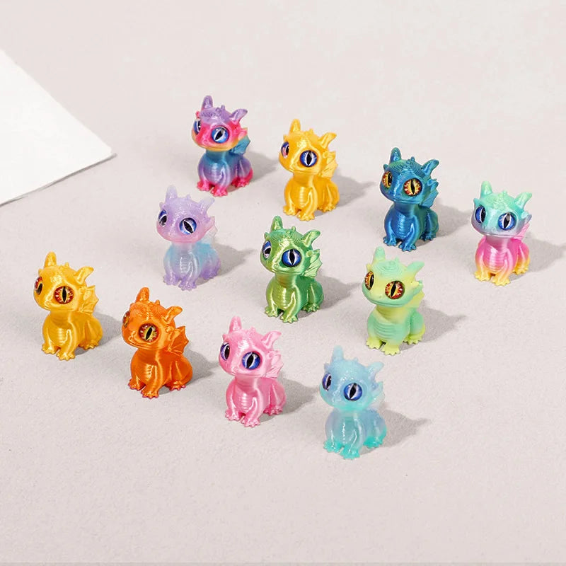 20/5pcs 3D Printed Dragon Ornaments for Kids Birthday Party Favors Pinata Filler Easter Christmas Gifts Home Table Decorations