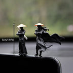 Decorative 50mm Resin Mini Figurines Ancient Sino-Japanese Samurai Warriors Office Cubicle Home Desktop Car Interior Model Gifts