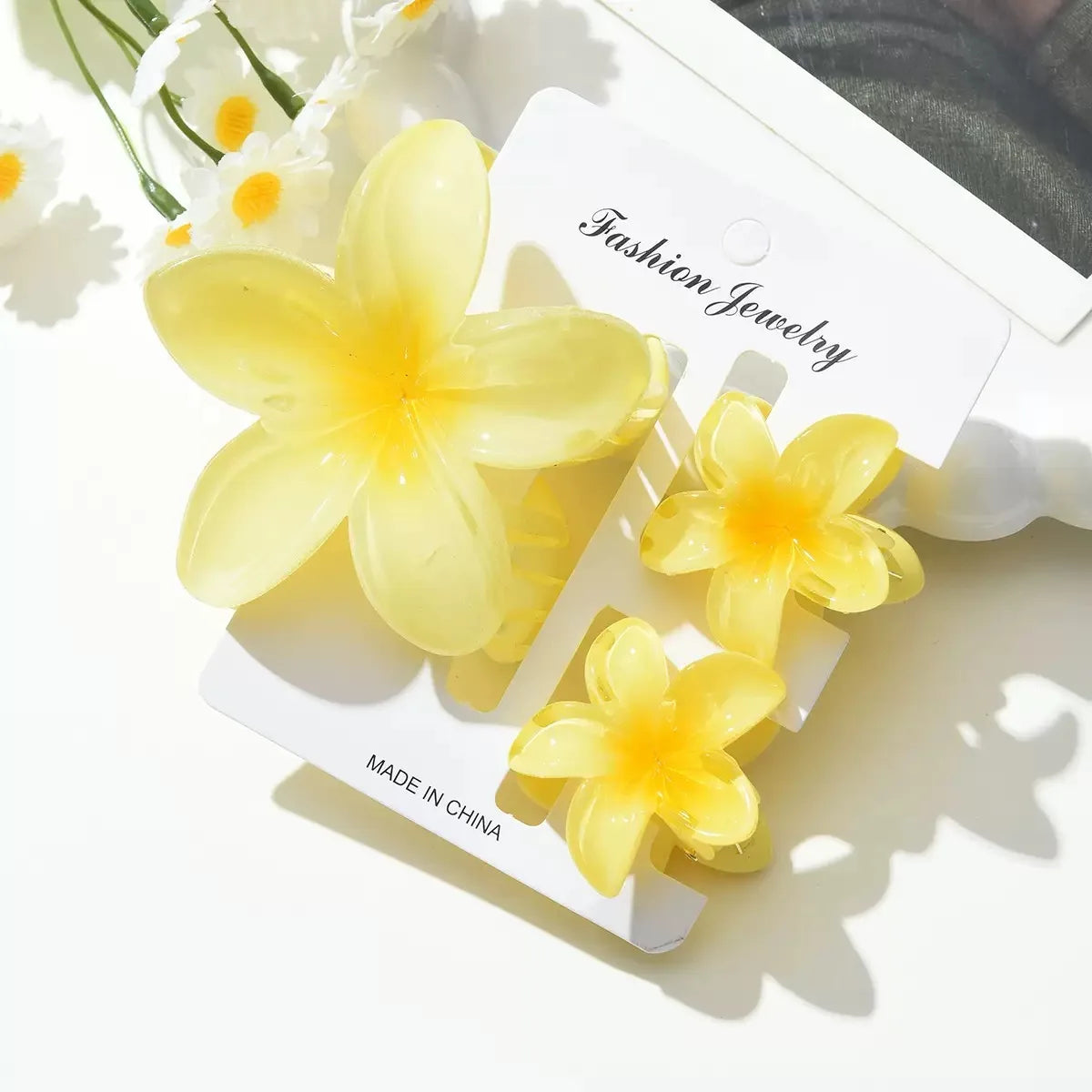 3Pcs/18Pcs Egg Flower Hair Clips Gradient Candy Color Flowers Suitable for Daily Backcombed Ponytail Shark Clip Hair Accessories