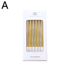 6pcs Metal Gold Silver Birthday Candles DIY Colorful Cake Decoration Baby Shower Gender Reveal Cupcake Decorating Candle Toppers