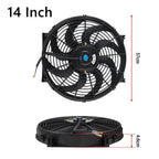 Universal 7/9/10/12/14/16 Inch 12V 80W 2100RPM Car Air Conditioning Cooling Fan Blade Cool Mounting Kit CF-1001