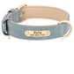 Personalized Dog Collar Custom Engraved PU Leather Dog Collars Free Engraving ID Tag Nameplate For Small Medium Large Dogs - WTN Essentials 