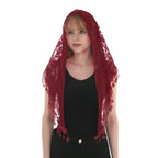 Fashion Church Shawl Lace Veil Polyester Scarf Bandana Church Prayer Wedding Mantilla Chapel White Embroidered Hijab Women Scarf