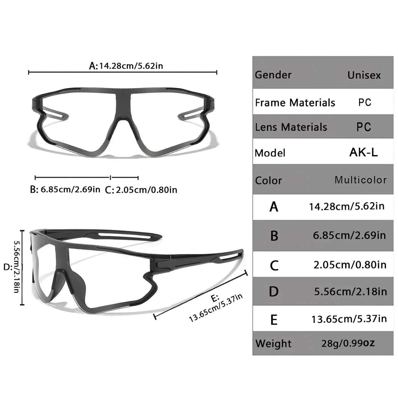 Photochromic UV400 Motorcycle Sports Sunglasses for Men & Women