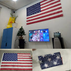 35.4X59 inch Embroidered American Flag Independence Day Outdoor USA Flag Waterproof Nylon Sewn Stripes Brass Grommets 90*150cm