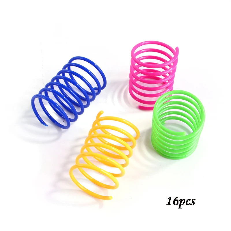Kitten Cat Toys Wide Durable Heavy Gauge Cat Spring Toy Colorful Springs Cat Pet Toy Coil Spiral Springs 4/8/16/20pcs - WTN Essentials 