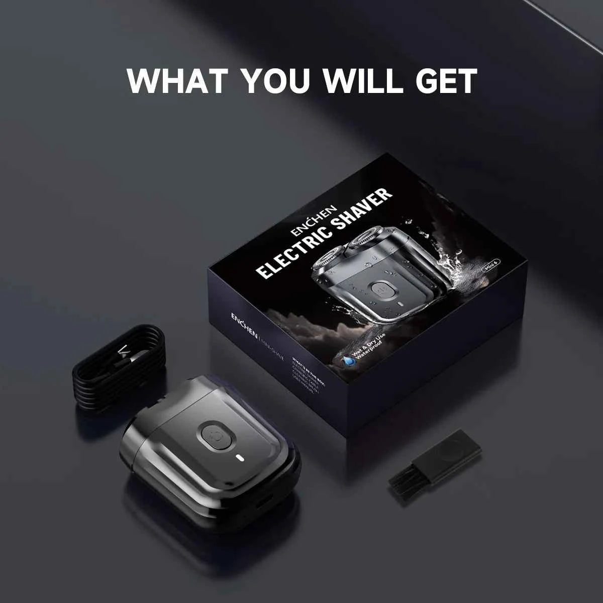 ENCHEN Mini6 2-Direction Flex Heads Electirc Shaver 100% Waterproof Up to 60-Min OF Cordless Shaving With Magnetic Cutter Head