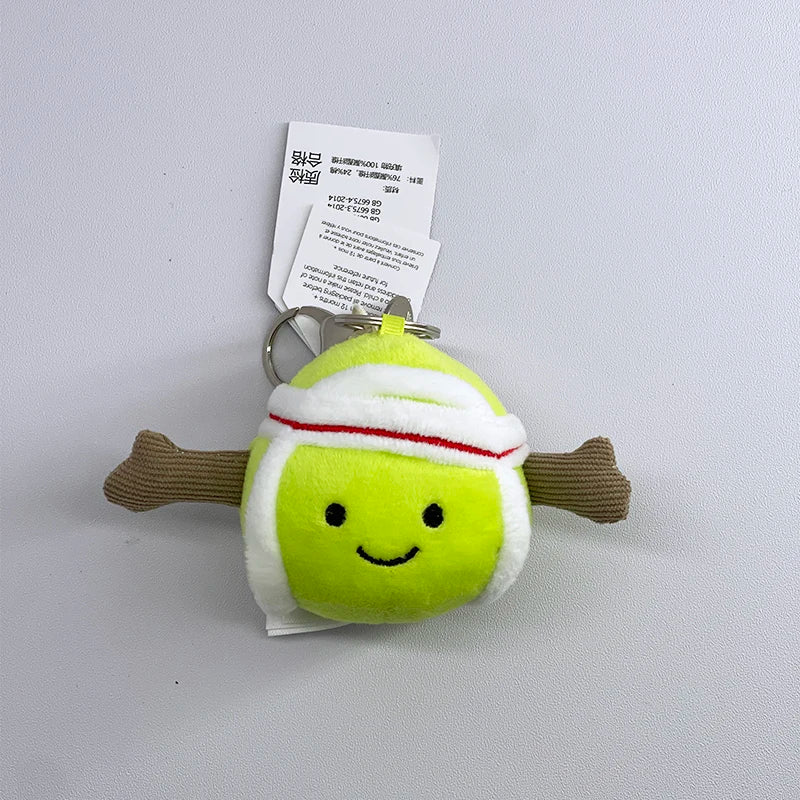 Golf Ball Plush Keychain, Grape Keychain, Jellyfish Plush toy, Hippopotamus, And Plush Elephant JC Bag Keychain