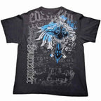 MMA ELITE Cross Skull Print Green Y2K T Shirt Men Loose Fit Streetwear Graphic Tee Oversized Glow Dark Party Ins Popularity Tops