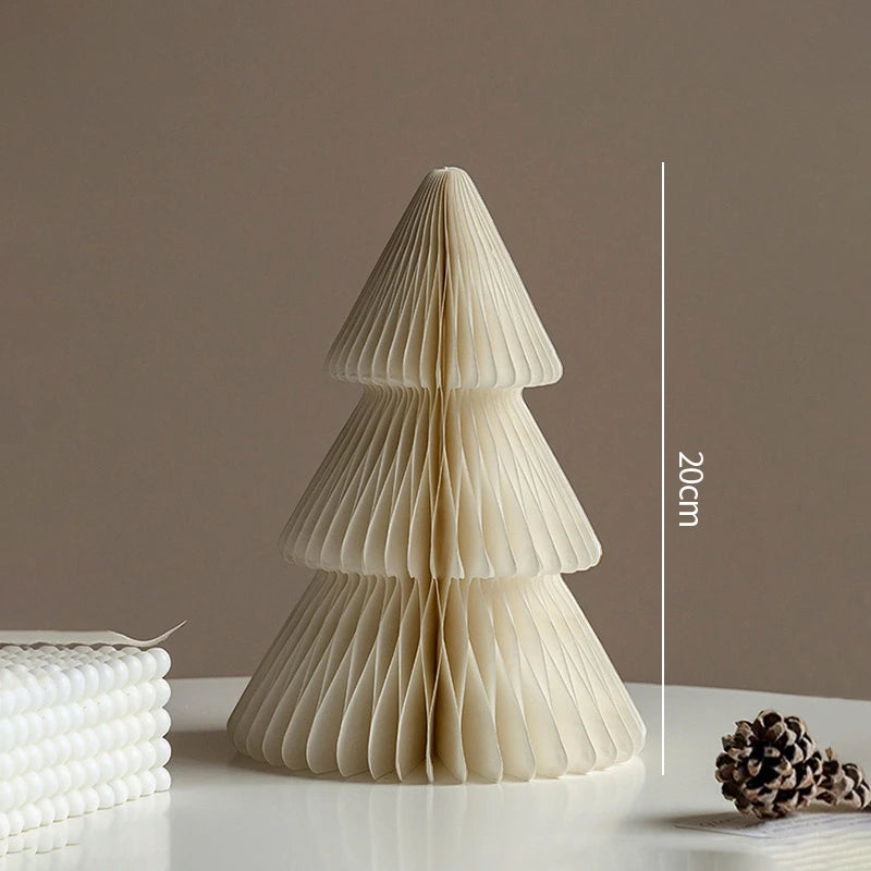 Paper Christmas Tree Ornaments 3D Honeycomb Christmas Tree Decorations Folded Paper 2026 Xmas New Year Desktop Arrangement Decor