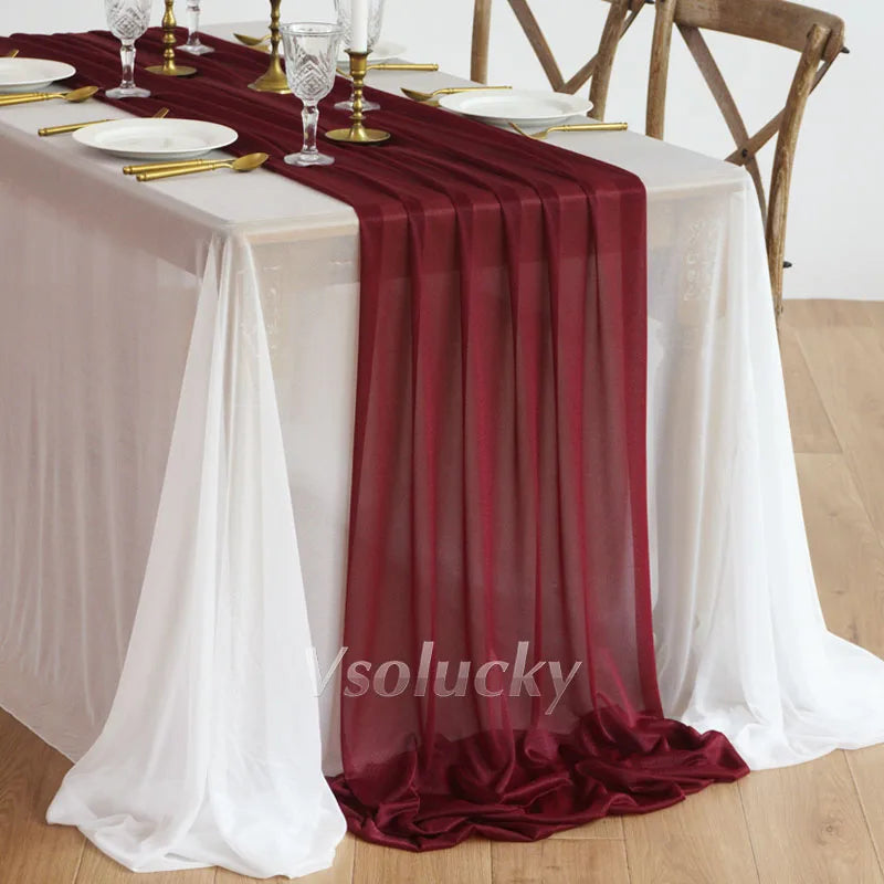 Table Runner Luxury Sheer for Wedding Rustic Boho Party Bridal Shower Birthday Christmas Decorations