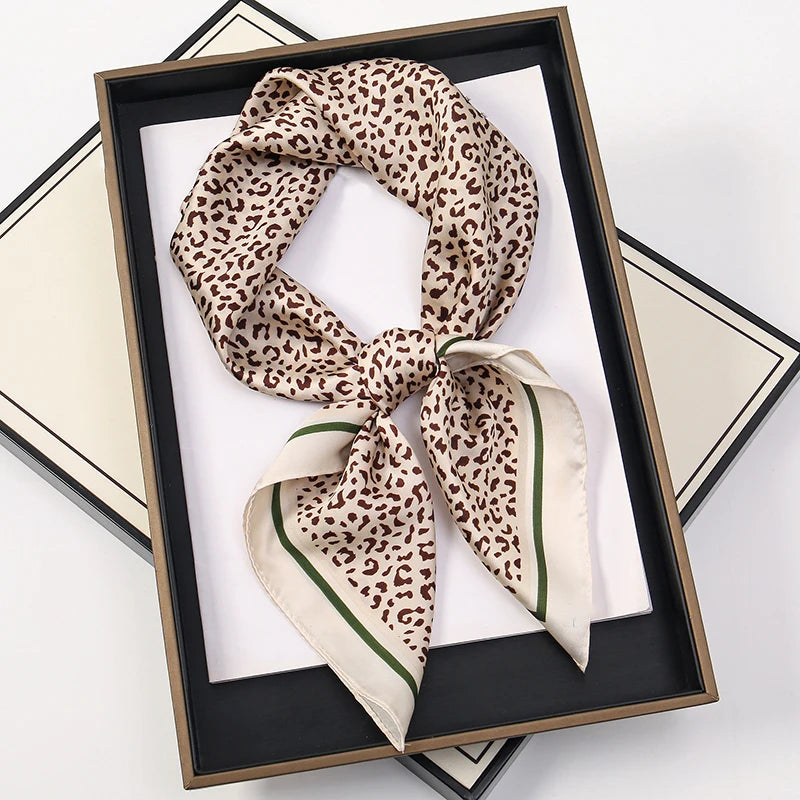 60Colors Luxury Scarf Women 70*70Cm Silk Feel Square Hair Wrapping Foulard Satin Shawl Big Size Head Bandana Hijab Handkerchief