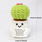 Positive Energy Duck Doll Hug Pocket Mini Handmade Plush Wool Knitting Dolls Funny Emotional Support Crochet Gift for Birthday