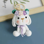 Cute Rabbit Crochet Keychain Handmade Bunny Bag Charm