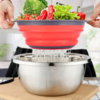 Foldable Silicone Vegetable Washing Basket – Fruit Cleaner & Food Drain Strainer