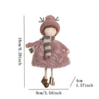 Christmas plush antlers angel girl pendant Christmas tree pendant creative doll pendant gift