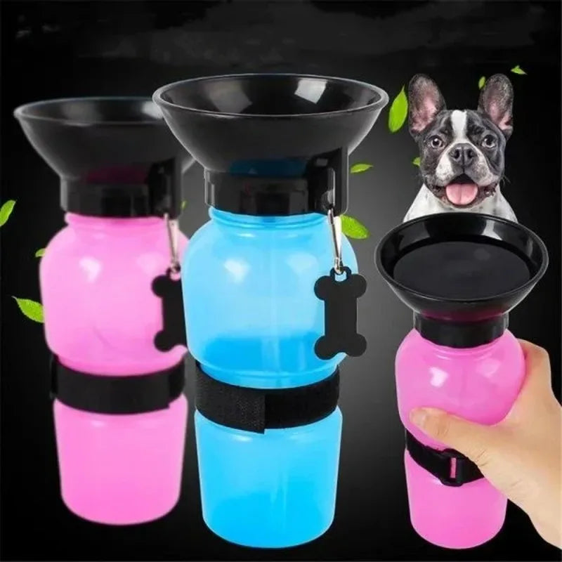500ml Outdoor Portable Pet Water Bottle – Leakproof Dog & Cat Travel Cup with Drinking Bowl Feeder
