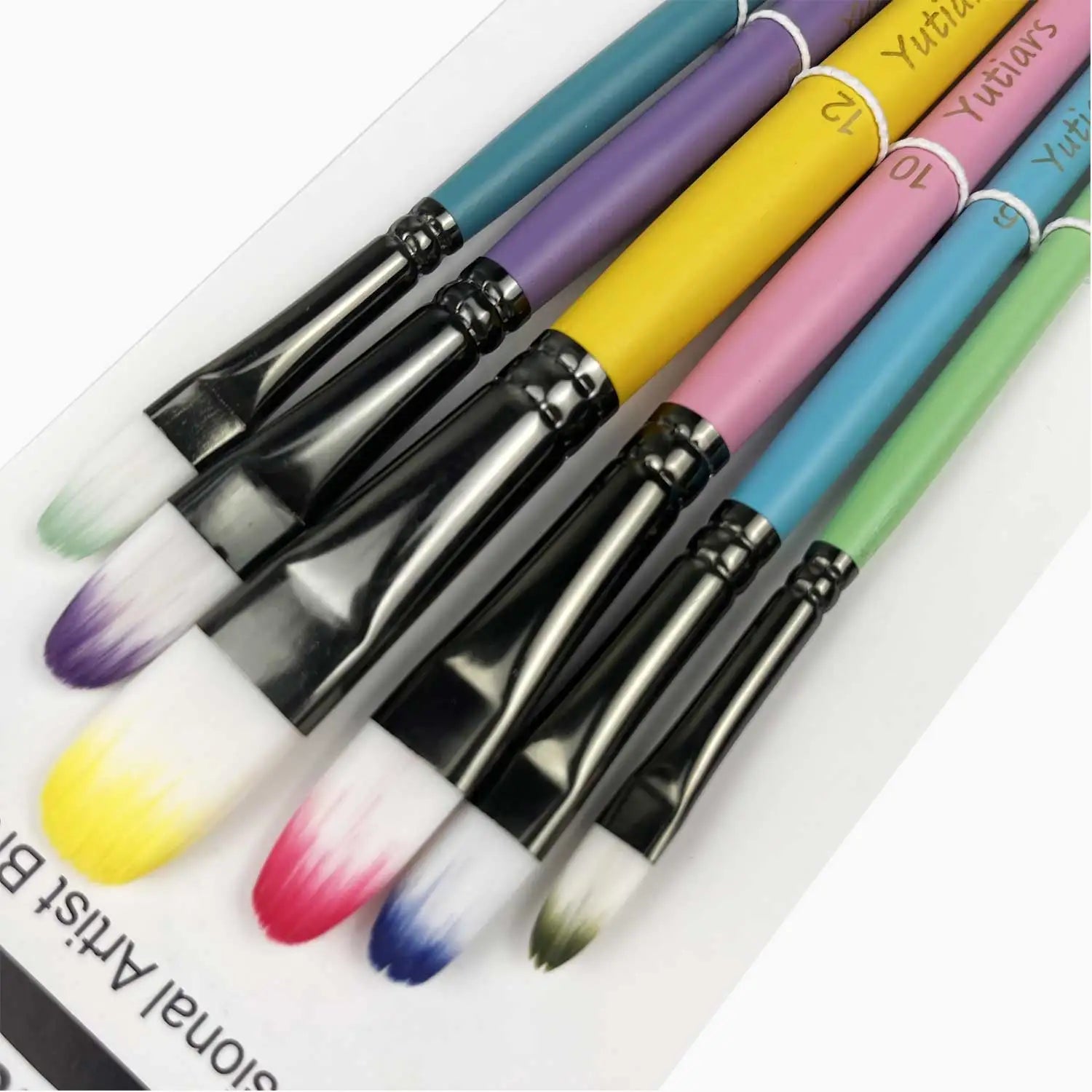 Yutiars Professional Artist Paint Brush Set - 6/24 PCS, Nylon Bristles for Watercolor, Acrylic, Oil Painting, Crafts & Face Body