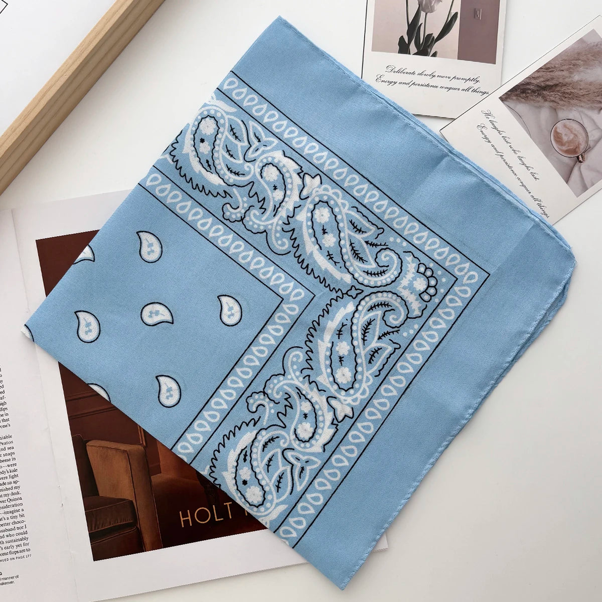Unisex Men Women Bandana Hairband Cowboy Mens Biker Sports Headwear Wrist Hairwrap Paisley Head Wrap Square Scarf