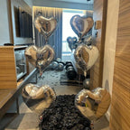 1050/21/200pcs Black & Silver Party Balloons Decorations, Silver Happy Birthday Banner, Chrome Silver Latex Balloons