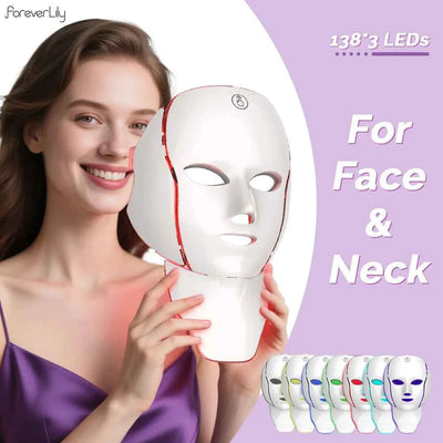 7 Colors Photon Facial LED Mask Red Light Therapy Anti Aging Face Neck Beauty Mask Relaxation Treatment Anti-Wrinkle Skin Care