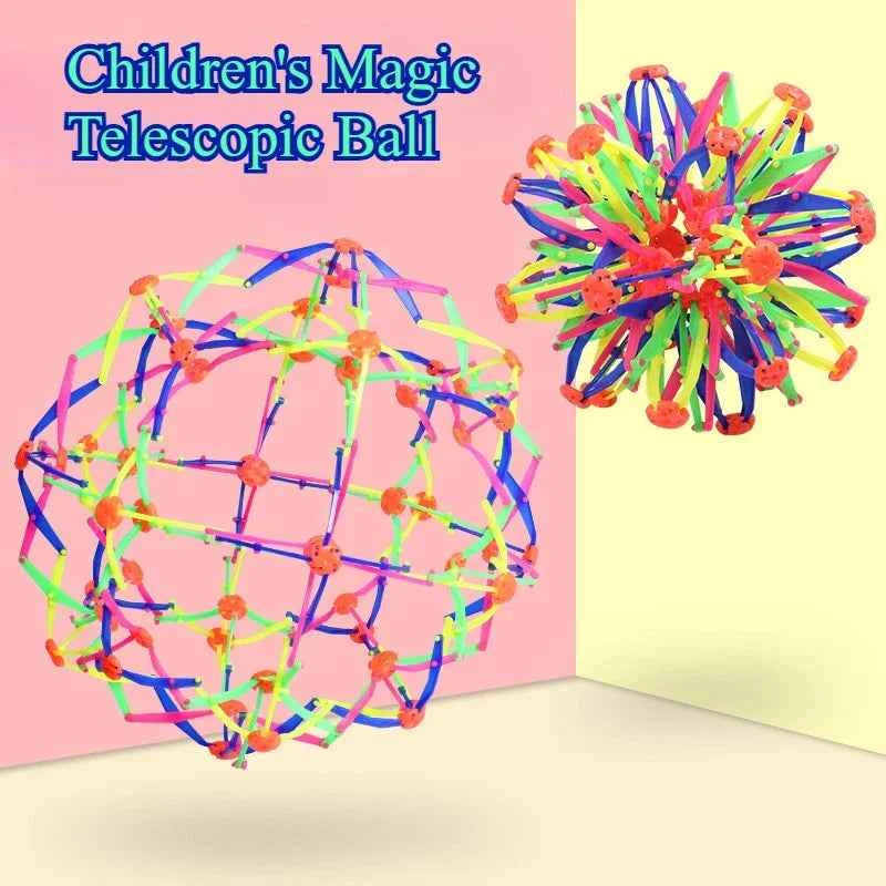 Rainbow Stress Ball for Kids - Colorful Expandable Fidget Toy, Durable Magic Sensory Ball for Outdoor Sports & Anxiety Relief