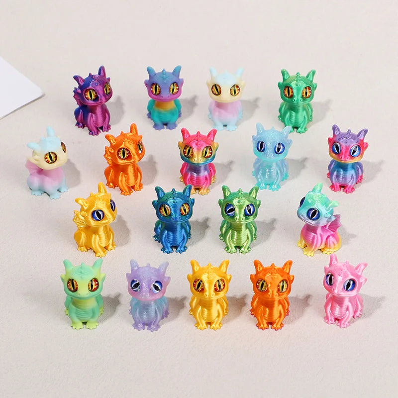 20/5pcs 3D Printed Dragon Ornaments for Kids Birthday Party Favors Pinata Filler Easter Christmas Gifts Home Table Decorations