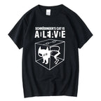 Men's T-shirt Top Quality Cotton Blend Schrodinger's Cat Print Short Sleeve Men T Shirt Casual The Big Bang Theory Mens Tshirt
