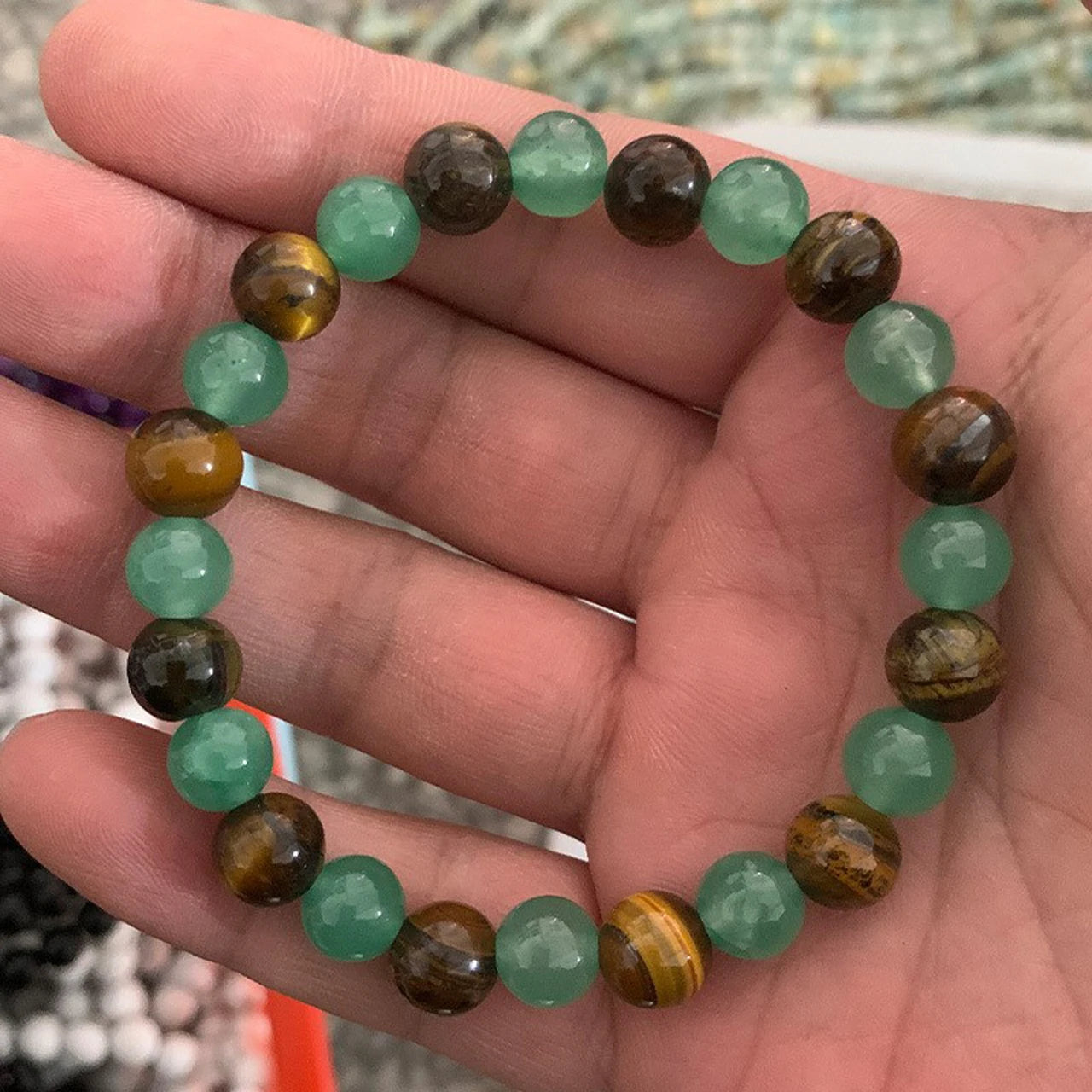 Wealth Bracelet women men Gemstone natural stone tiger eyes aventurine vintage jewellery braclets Fashion Boyfriend Gift New