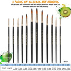 12/24/48pcs Paint Brushes Set Professional Paint Brush Round Pointed Tip Nylon Acrylic Brush For Acrylic Watercolor Oil Painting