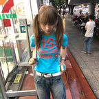 Karrram Japanese Y2k Letter Print T-shirt Trashy 2000s Style Crop Top Vintage Harajuku Short Sleeve Tee Shirt American Retro 90s