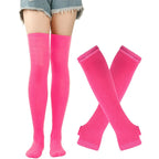 Thigh High Stockings Multi-color Casual Gloves Women Girls Striped Long Socks Over The Knee Socks