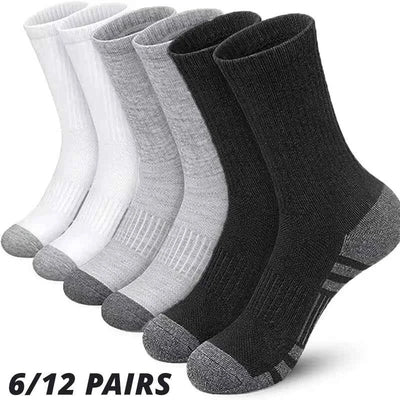 6/12 Pairs Men's Outdoor Gym Socks High Quality Comfortable Soft Ground-Gripping Football Large Size New Style
