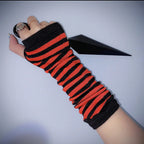Pink Cartoon Gloves Honey Girls Winter Half Finger Cosplay Glove Anime Accessories EMO Punk Skull Christmas Gift Arm Warmers