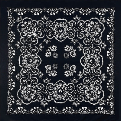 70CM Oversized Hip Hop Amoeba Cashew Cotton Square Bandana Scarf Headband Black Paisley Gifts For Men/Boys/Girls