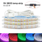5V 2835 LED Strip Light 2835 60Leds/m Flexible Fita Led Tape With Switch White Warm Blue Waterproof LED Lights for Room Decor